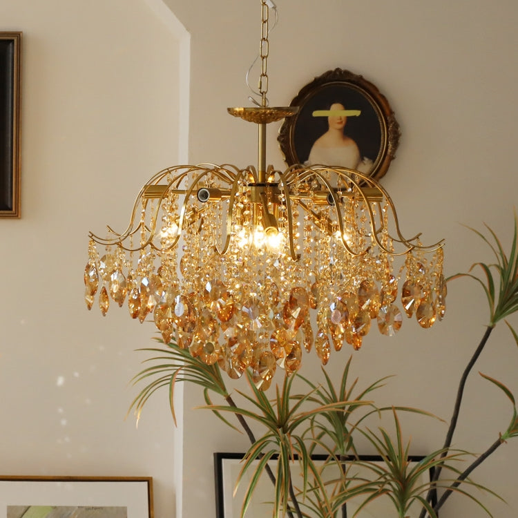 Lustrielle Sparkling Teardrop Branch Crystal Chandelier – Glamorous Retro Romantic Lighting for Dining Room | Souliia