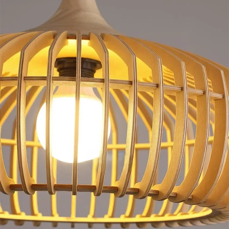 The Halo of Zen Japandi Wood Pendant Light | Souliia