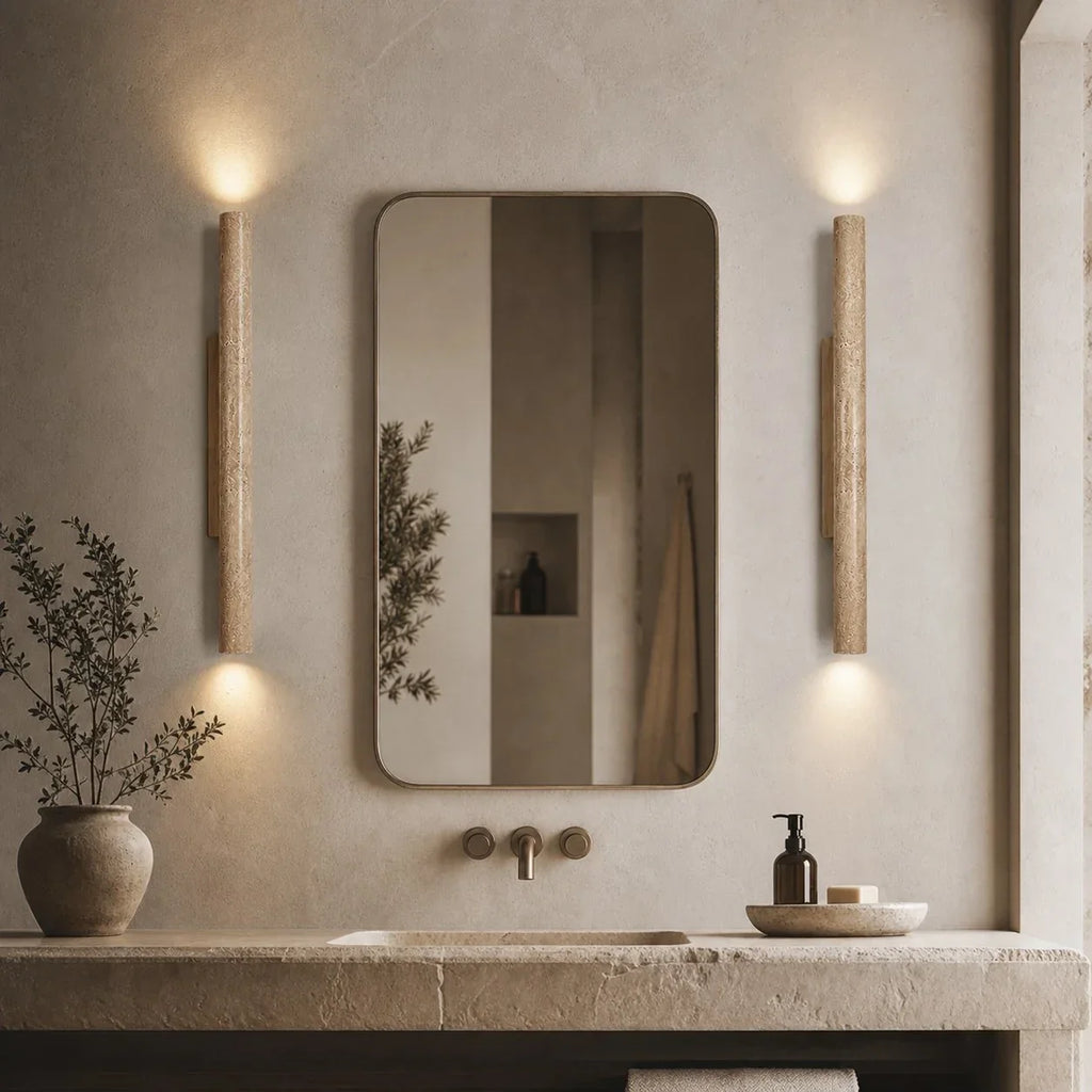 Stone Linear Wall Sconce, Up Down Wall Light for Hallway, Vanity, Bedroom and Stairway | Souliia