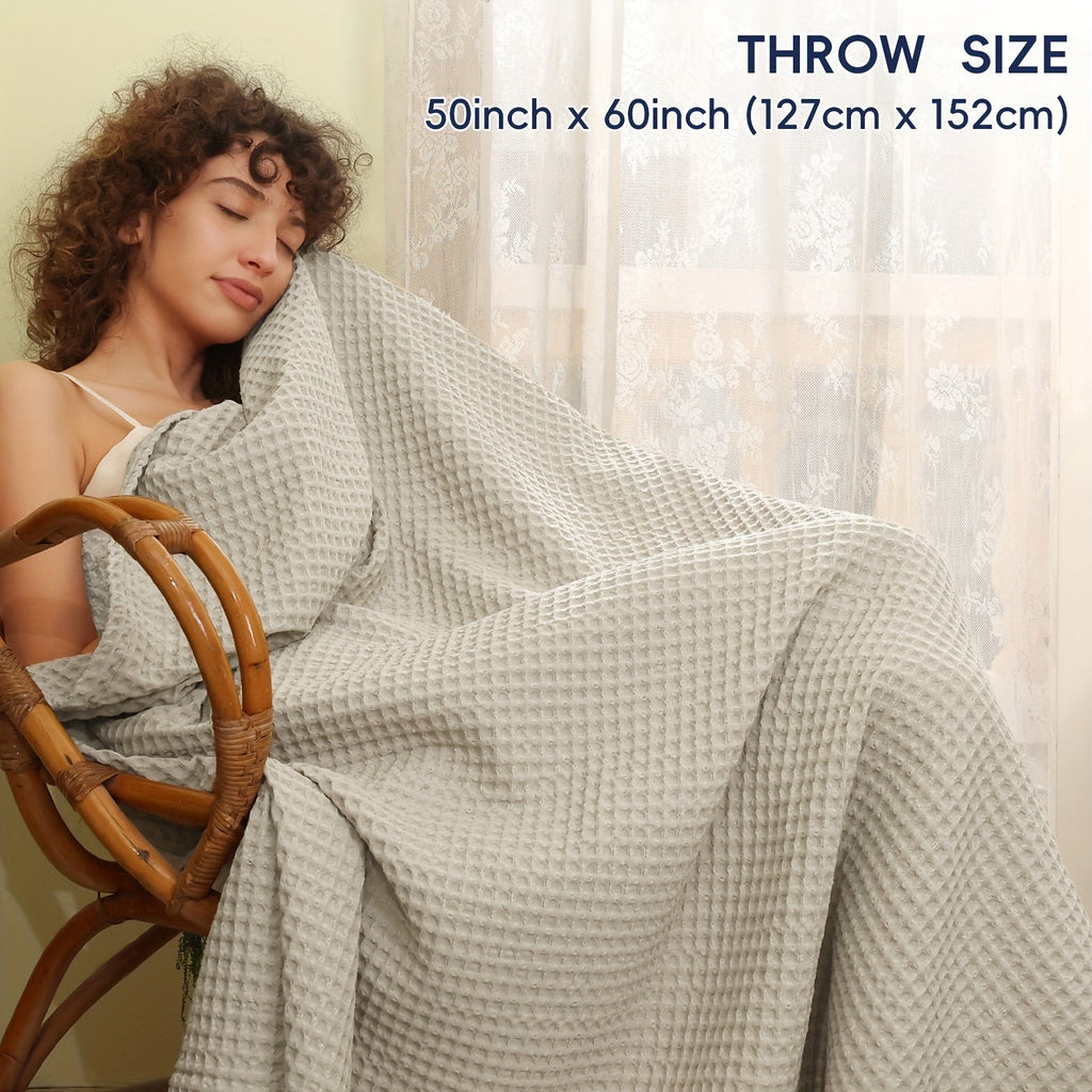 Cloudweave Cozy Waffle Throw Blanket — Lightweight, Durable Everyday Weave