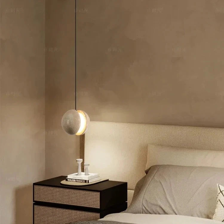 Travertin Lunar Pendelleuchte | Souliia
