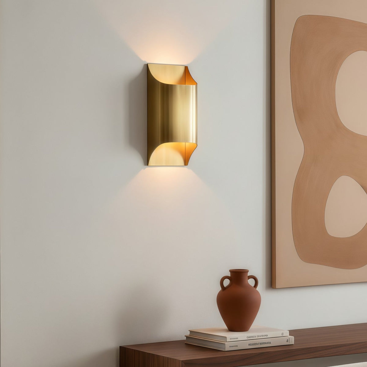 Sconique Stylish Brass Wall Sconce - Minimal Design Architectural Profile Sconce for Foyer | Souliia