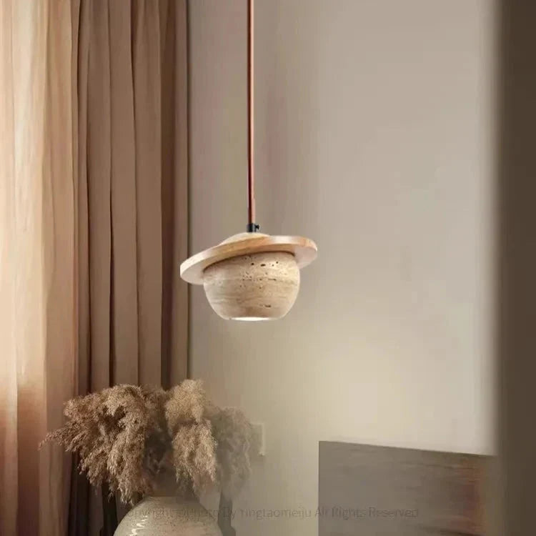 Travertin Planet Pendelleuchte | Souliia