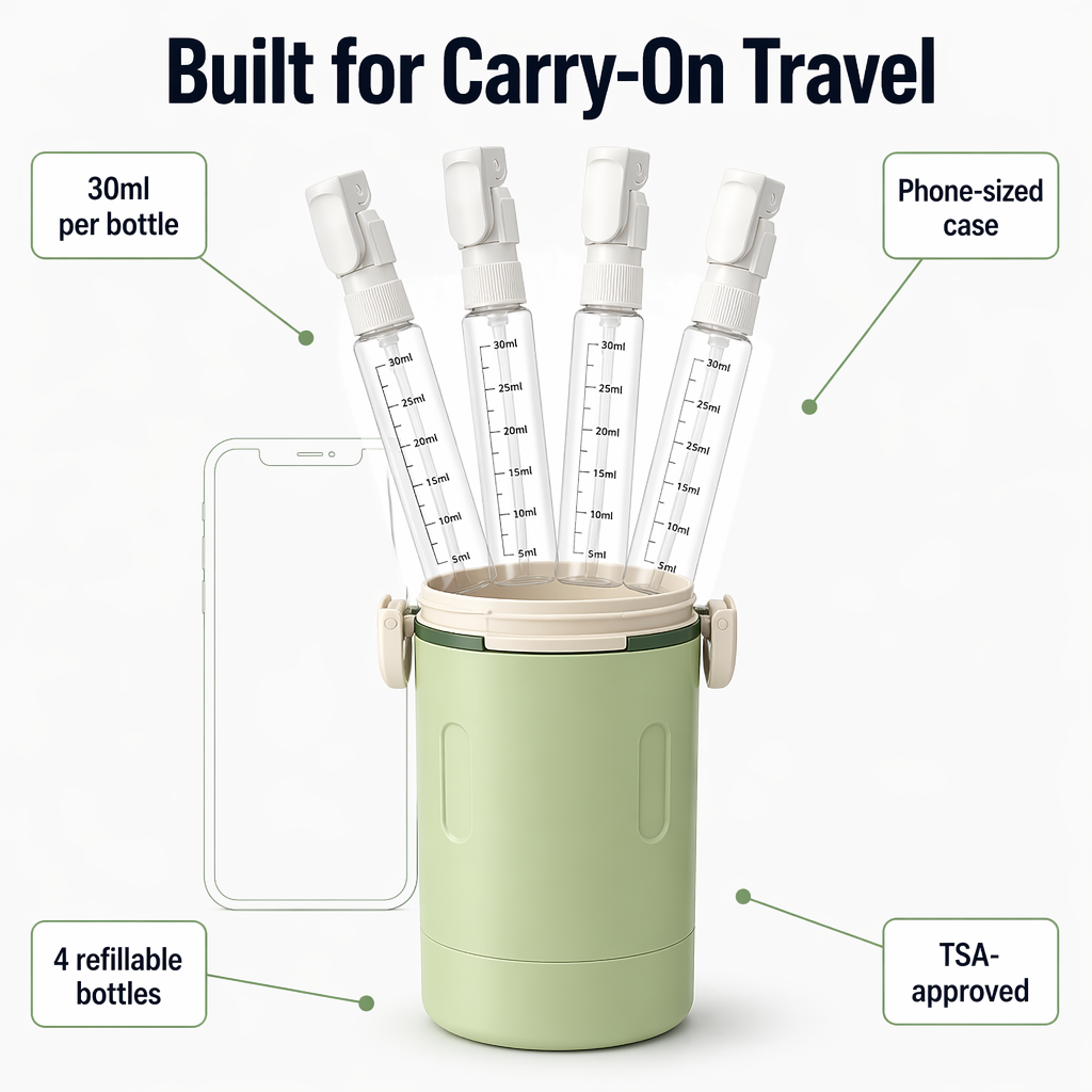VoyaPack — Pack, Lock & Dispense All Four Toiletries From One Case - Souliia