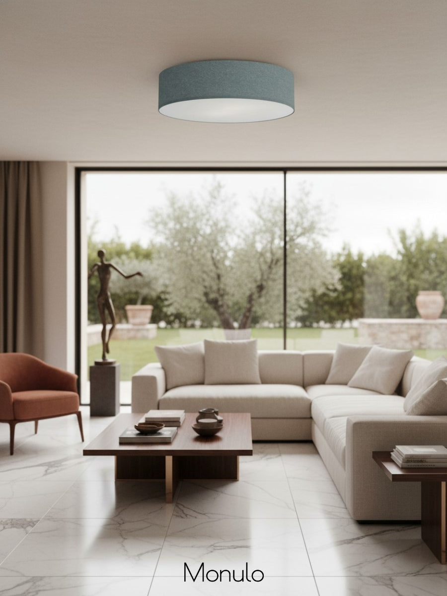 Soft Deckenlampe – Stoff- und Acryl-Rundleuchte für stimmungsvolles Licht | Souliia