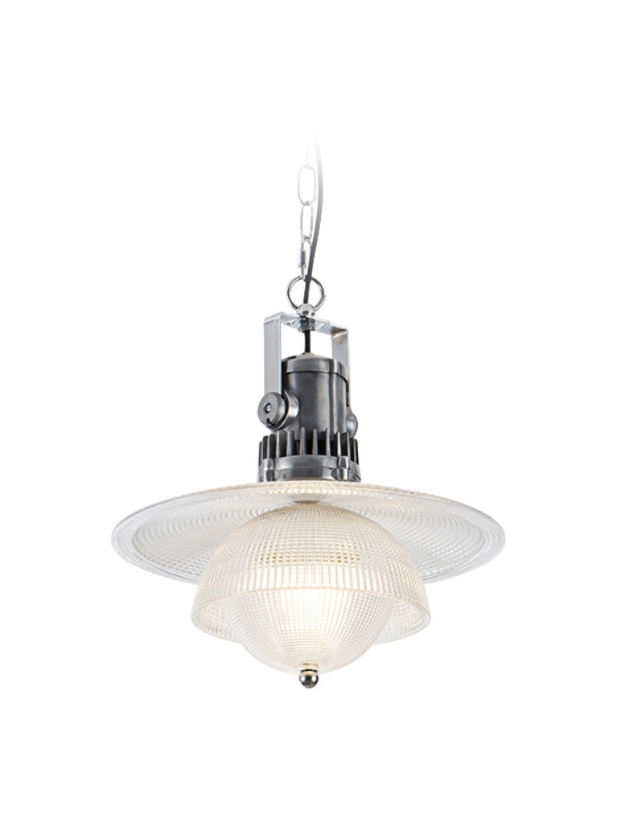 Ribbed Glass Pendant Light - Contemporary Brass and Glass Pendant for Kitchen and Living Room | Souliia