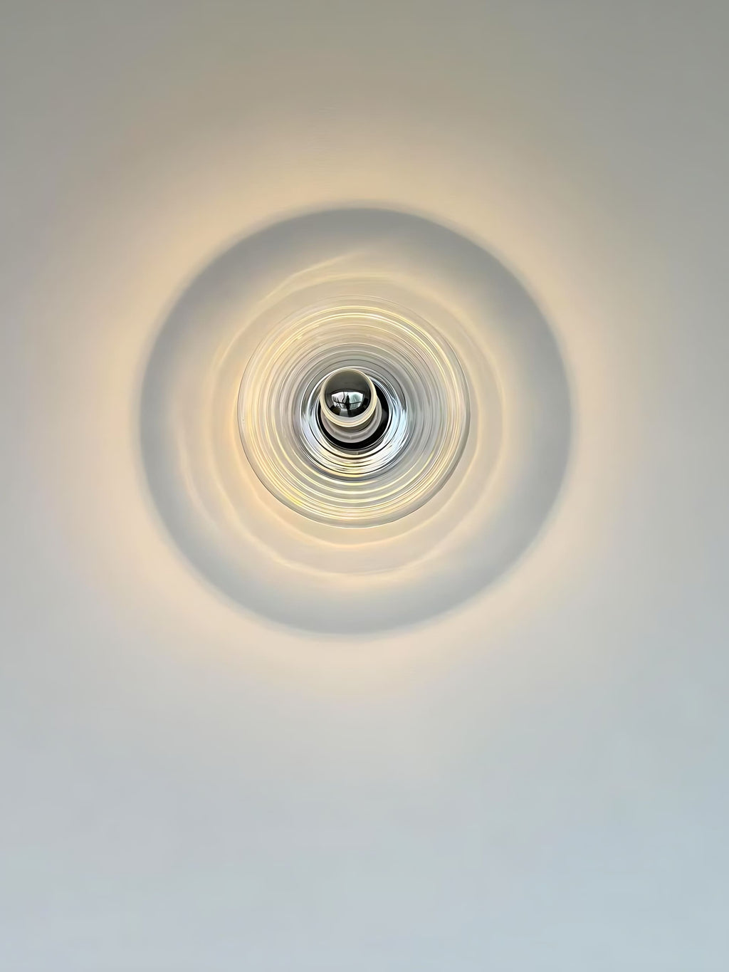 Ribbed Glass Sconce – Modern Disc Wall Light for Bedroom | Souliia