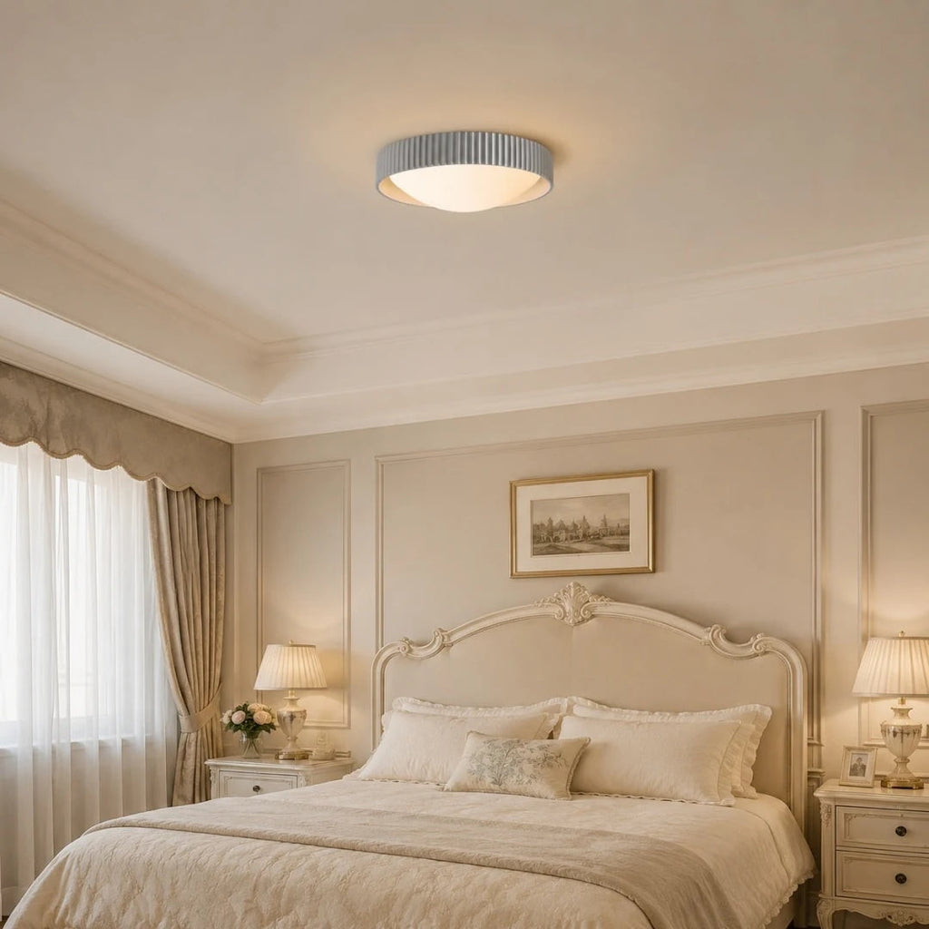 Ribbed Acrylic Resin Flush Mount Ceiling Light | Souliia