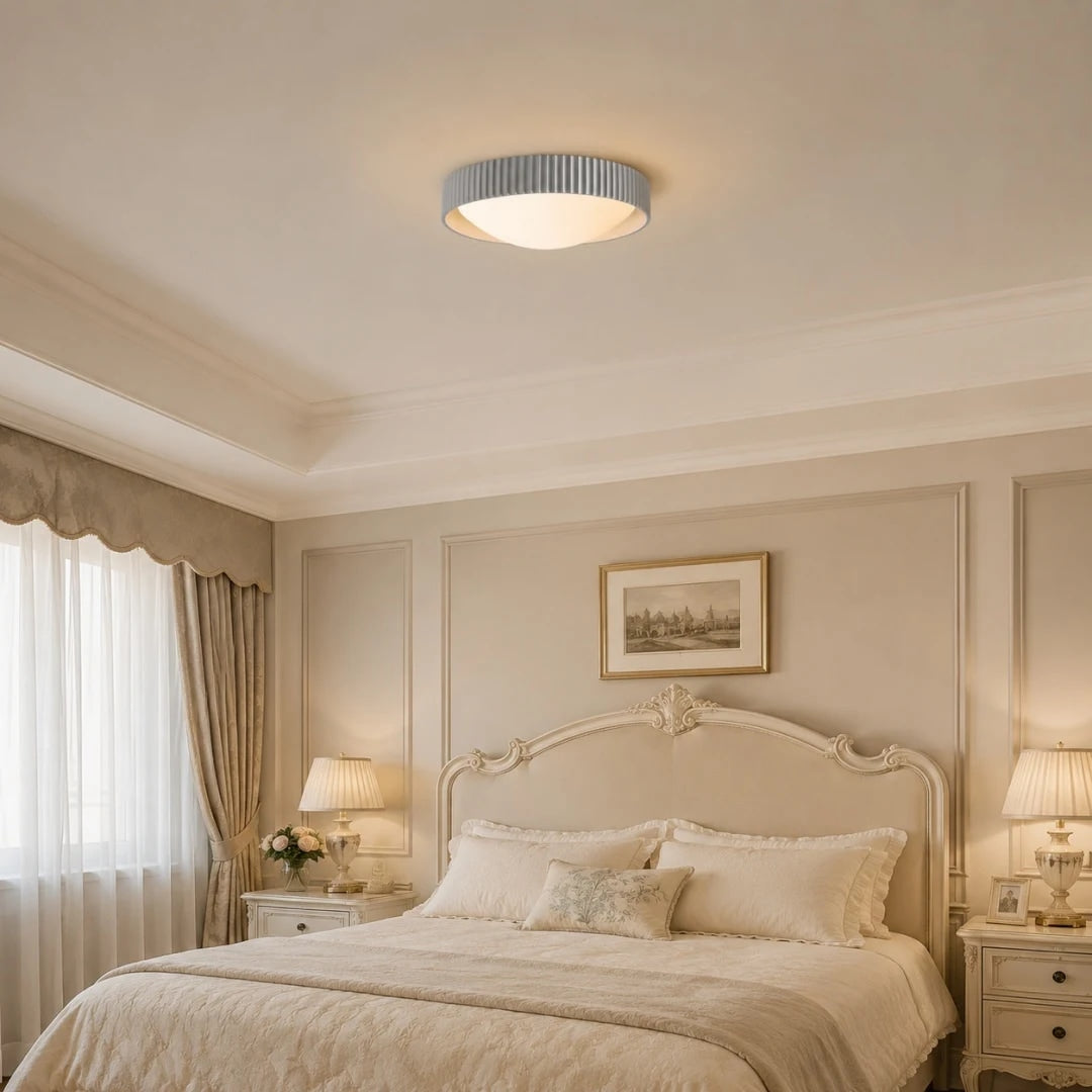 Ribbed Acrylic Resin Flush Mount Ceiling Light | Souliia