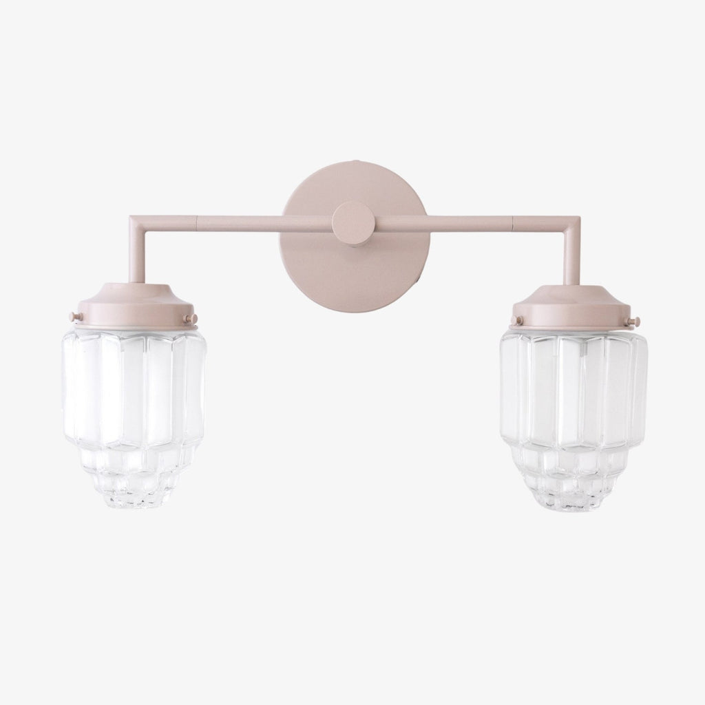 Tierlux Glass Art Deco Vanity Light – Geometric Glass Wall Sconce for Modern Bathrooms | Souliia