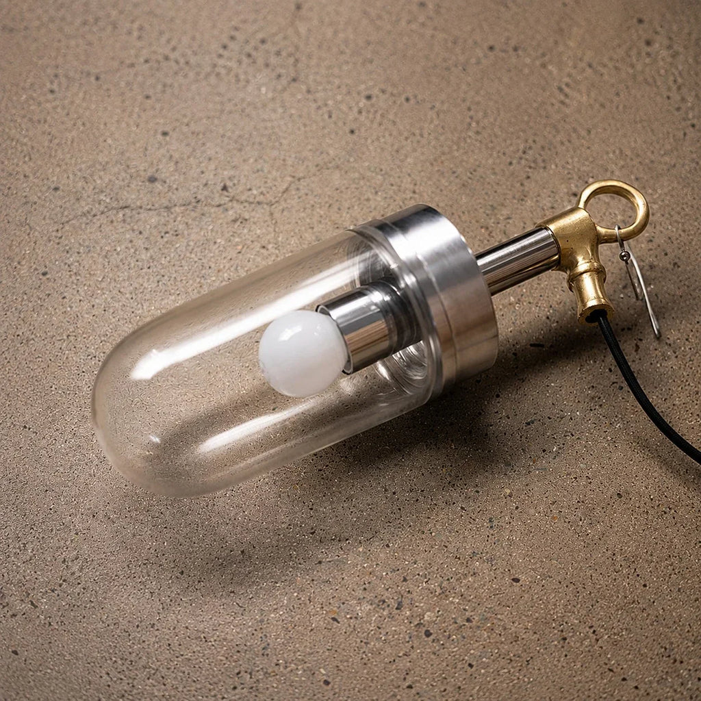 Lampada a sospensione moderna a cilindro in vetro trasparente | Souliia