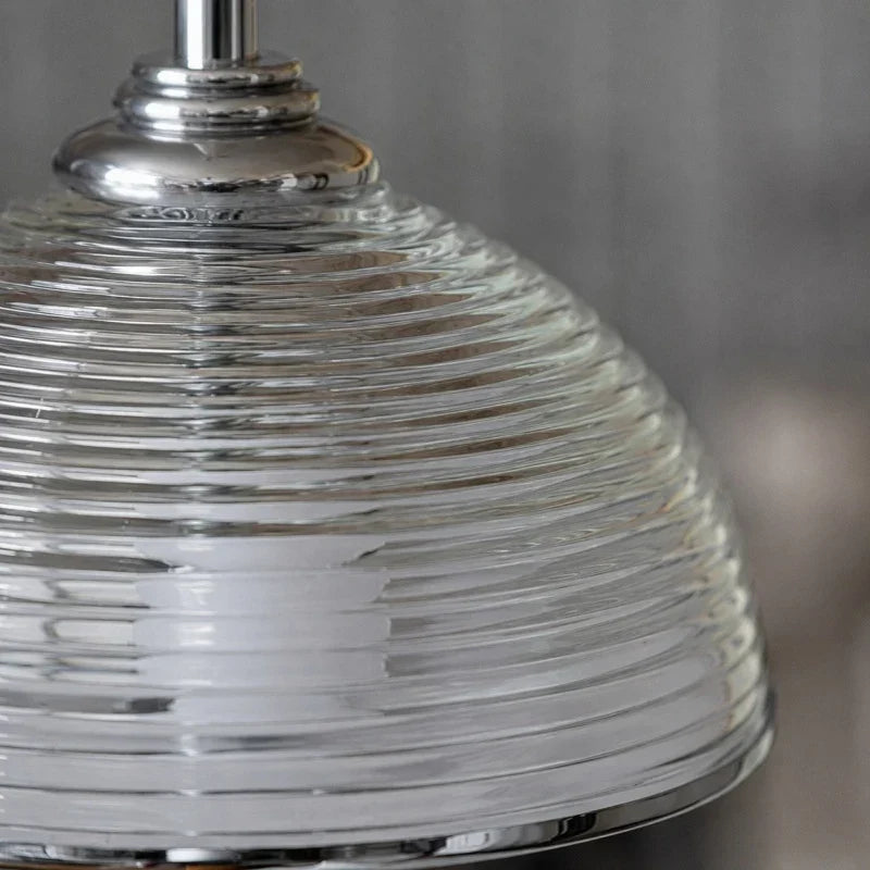 Ribelle Ribbed Glass Pendant Light for Dining Rooms and Bedrooms | Souliia