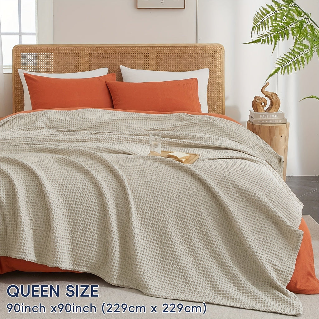 Cloudweave Cozy Waffle Throw Blanket — Lightweight, Durable Everyday Weave