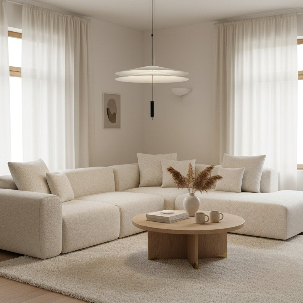Plumeo pendellampe i flere lag – minimalistisk lampe til moderne stuer N54 | Souliia