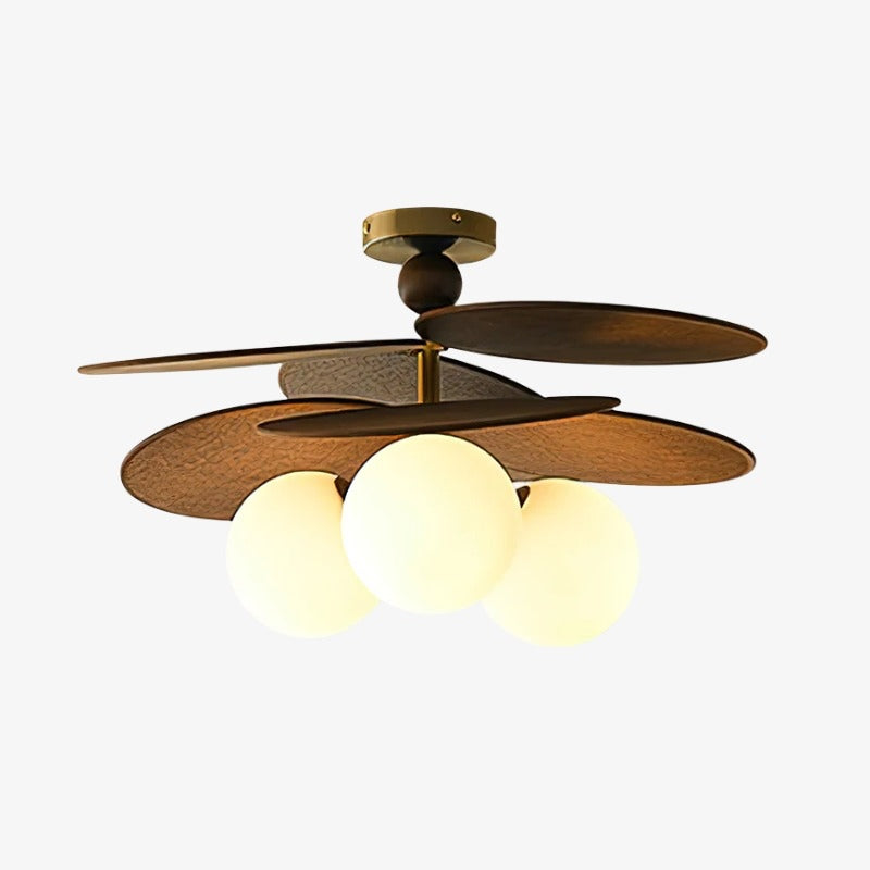 Orrise Cascading Leaf Ceiling Light - Modern Metal and Wood for Bedrooms and Living Rooms | Souliia