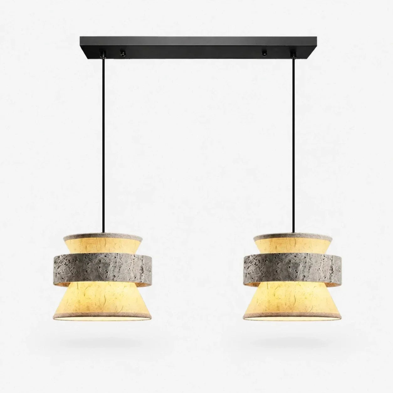 Silver Stone Texture Rice Paper Pendant Light | Souliia