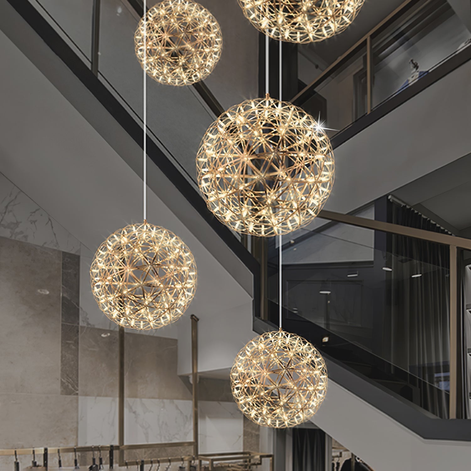 Silver Spark Ball Pendant Light | Souliia