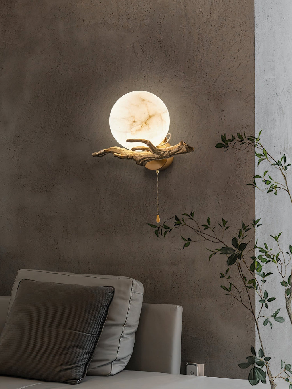 Retro Twigs Alabaster Wall Lamp | Souliia