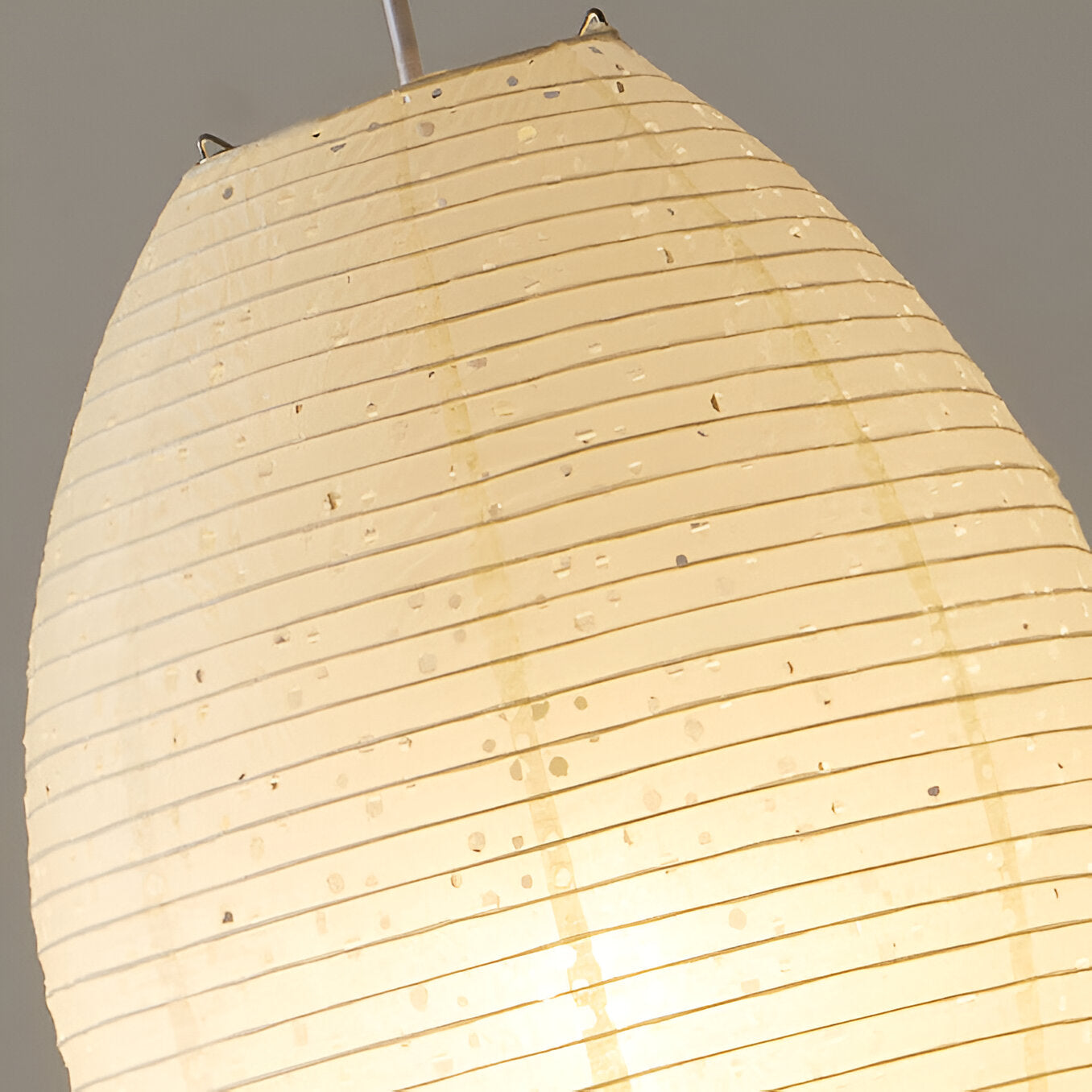 Traditionelle Japandi Wabi-Sabi Elliptische Papier-Pendelleuchte | Souliia