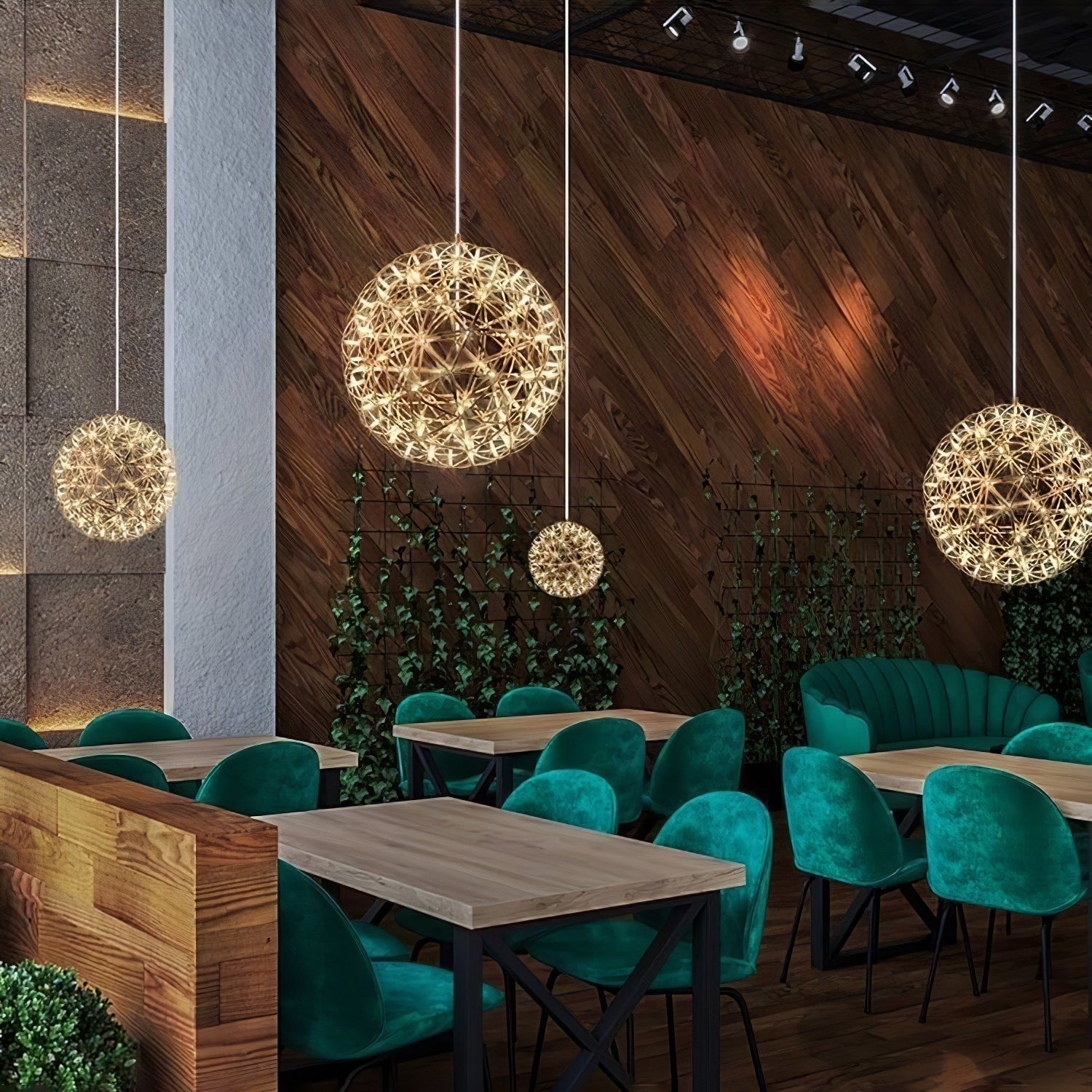 Silver Spark Ball Pendant Light | Souliia