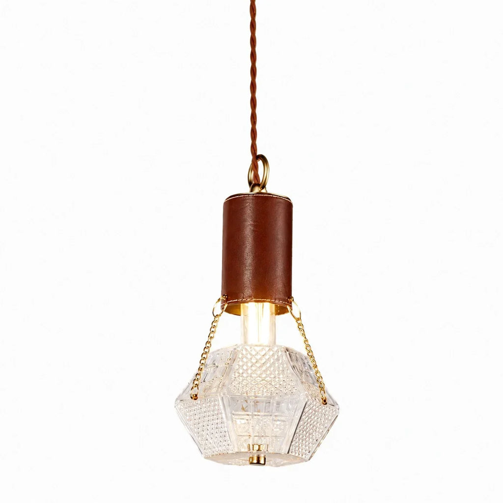 Prismatic French Leather Pendant Light | Souliia