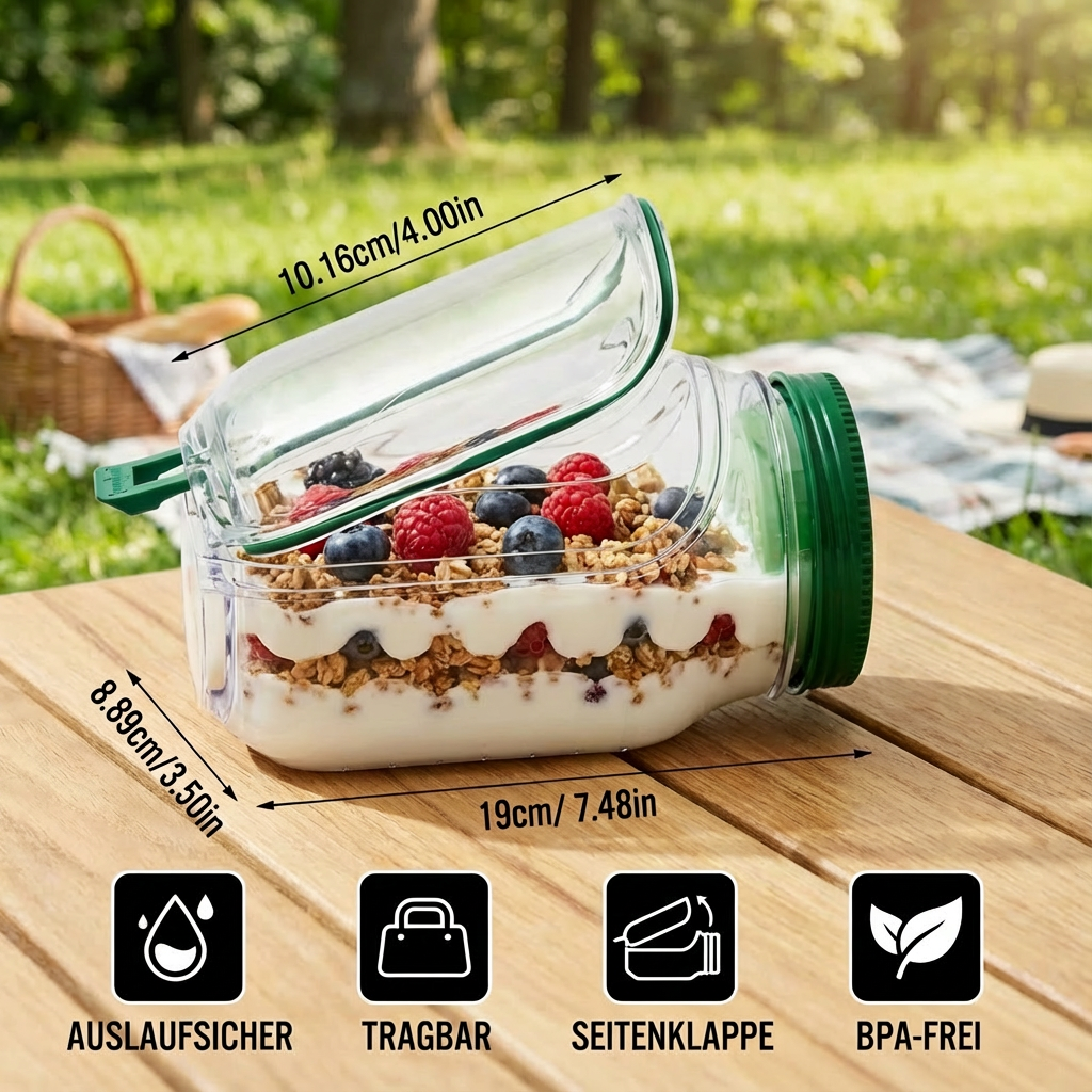 Travel-Friendly Food Container – Keep Meals Fresh, Crunchy, and Spill-Free - Souliia