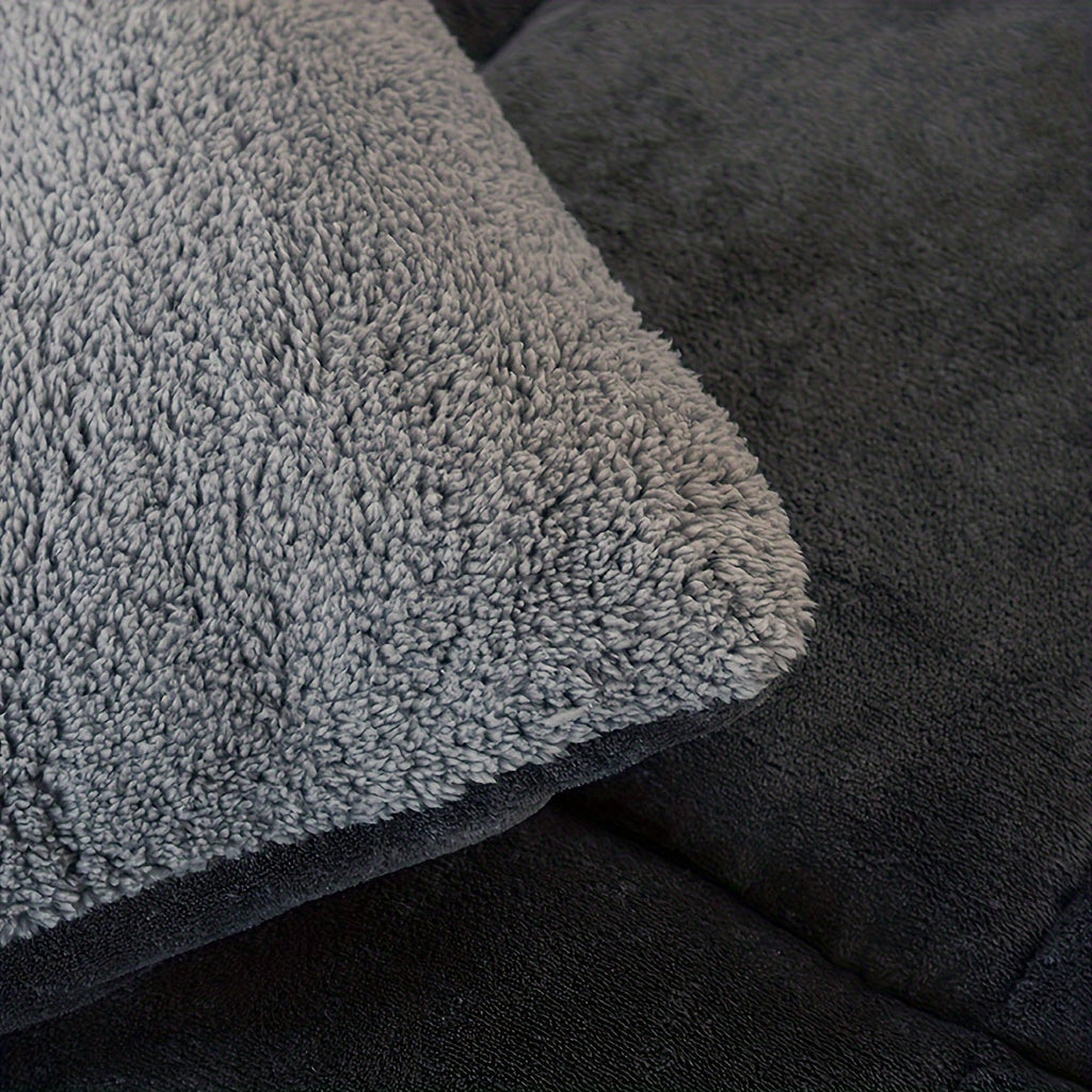 Velvloft Lamb Fleece Bed Comforter — Grid Pattern