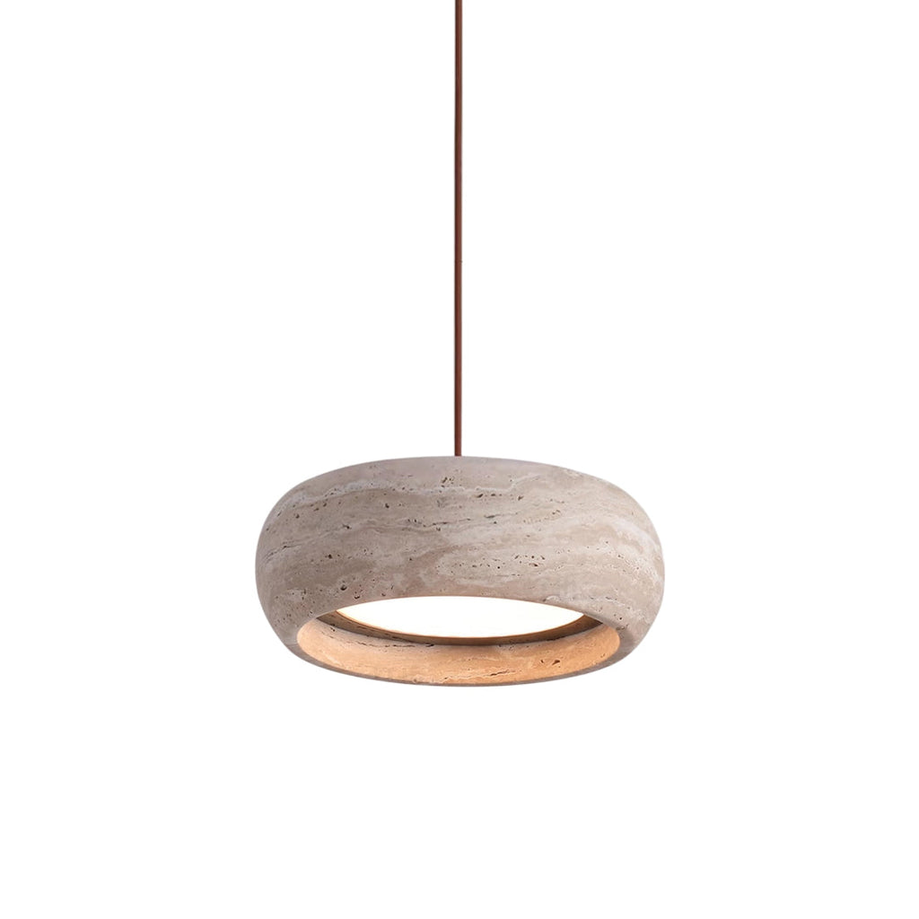 Travertin Trommel Pendelleuchte | Souliia