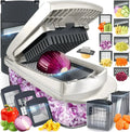 Vegetable Chopper | Dicing, Slicing, and Grating | Storage Container & Safety Holder | VegiCut - Souliia