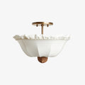 Wickara Natural Wicker Parasol Contemporary Flush-Mount Ceiling Light for Small Rooms | Souliia