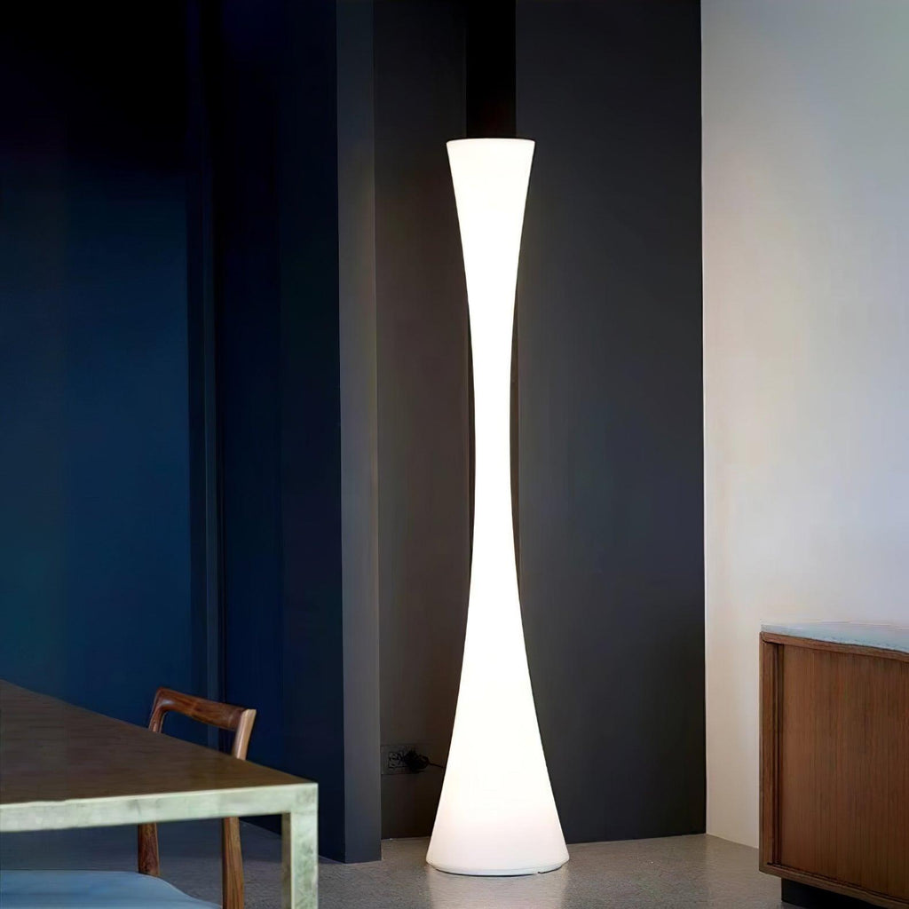 Romantic Simple White Column Floor Lamp M27 | Souliia