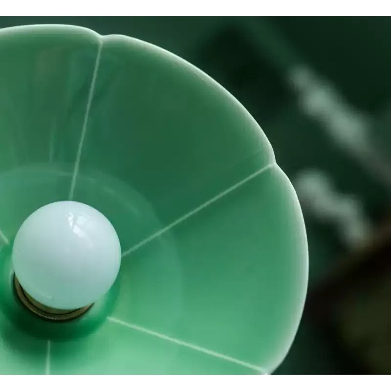 Plum Green Ceramic Pendant Light | Souliia