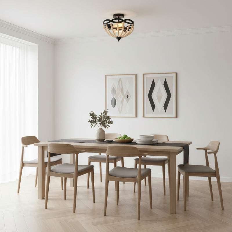 Rustibea Beaded Dome Ceiling Light – Vintage Country for Kitchen | Souliia