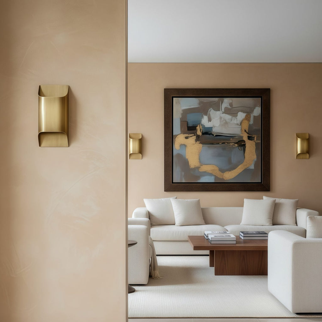 Sconique Stylish Brass Wall Sconce - Minimal Design Architectural Profile Sconce for Foyer | Souliia