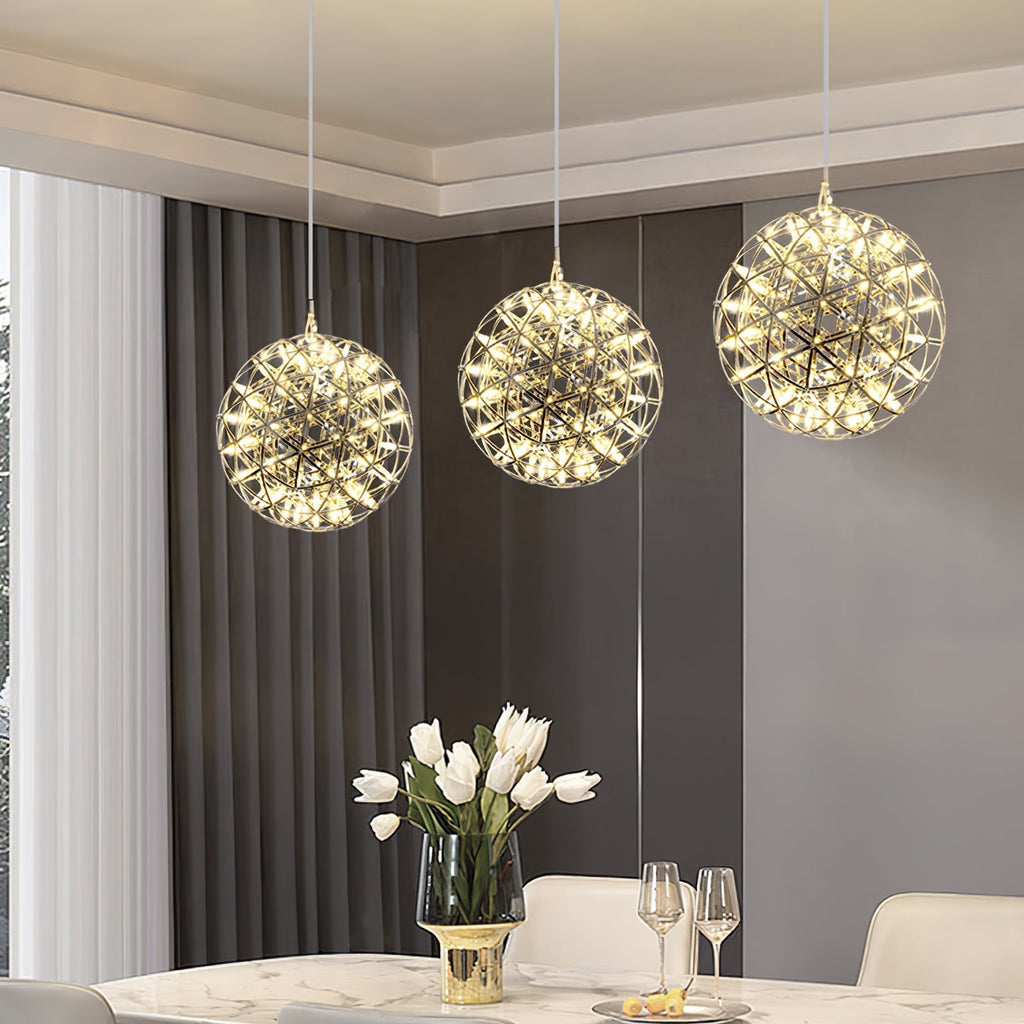 Silver Spark Ball Pendant Light | Souliia