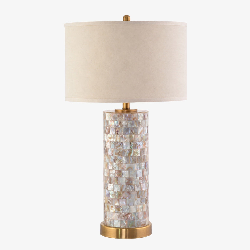 Soft Shade Crafted Table Lamp with Coastal Farmhouse Style for Living Room Decor | Souliia