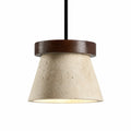 Mini lampada a sospensione vintage in travertino giallo | Souliia