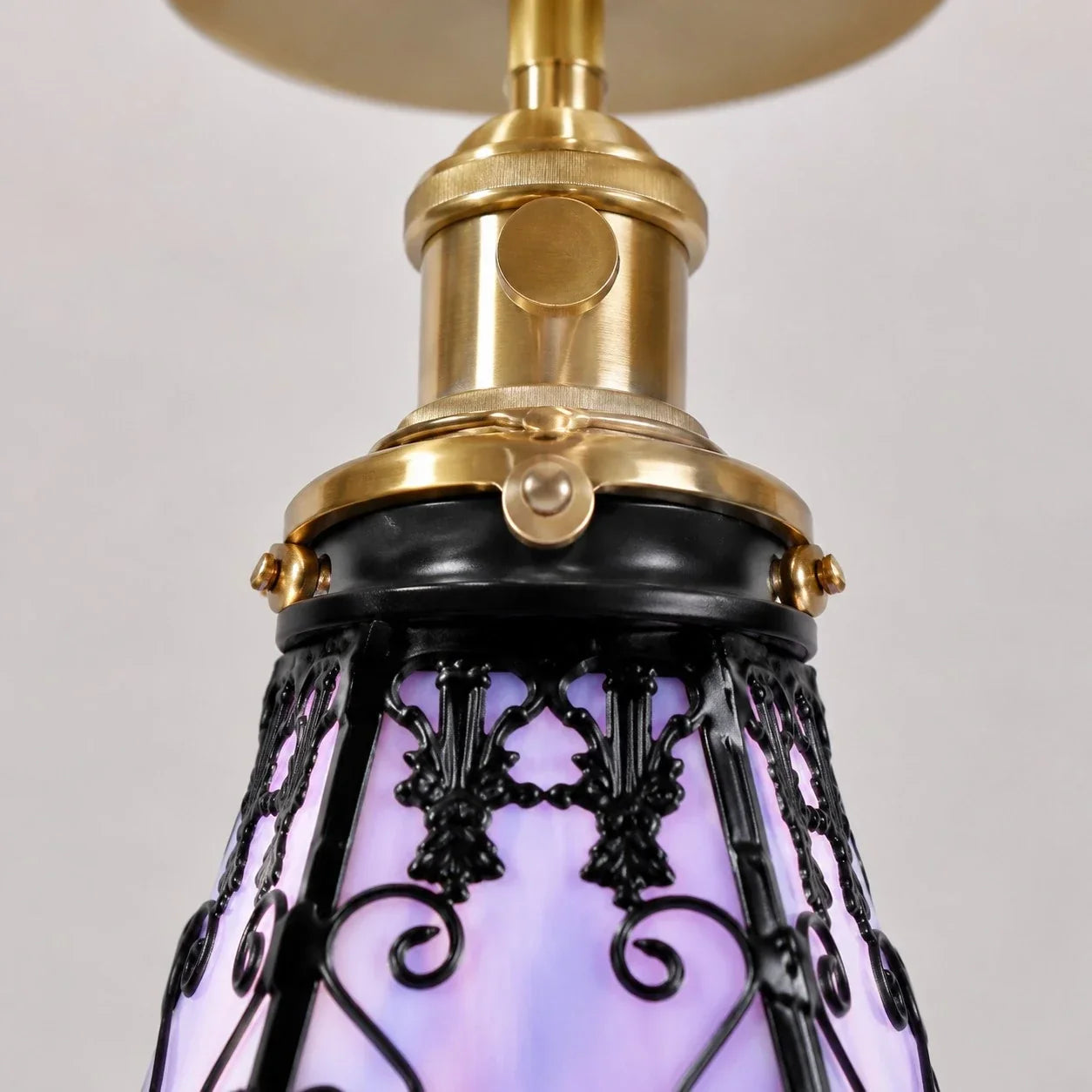 Tiffany Stil Lila Buntglas Halbeinbau-Deckenleuchte | Souliia