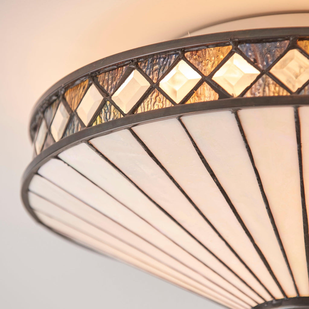 Lustrielle Vintage Artistic Crystal Glass Flush Mount Ceiling Light for Modern Interiors | Souliia