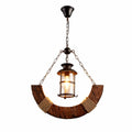 Rustic Industrial Solid Wood Pendant Light Collection | Souliia