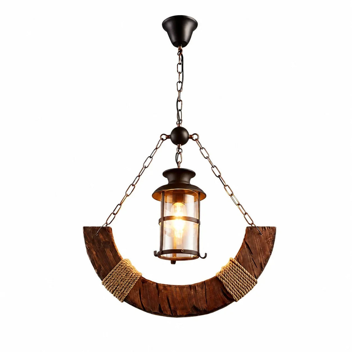 Rustic Industrial Solid Wood Pendant Light Collection | Souliia
