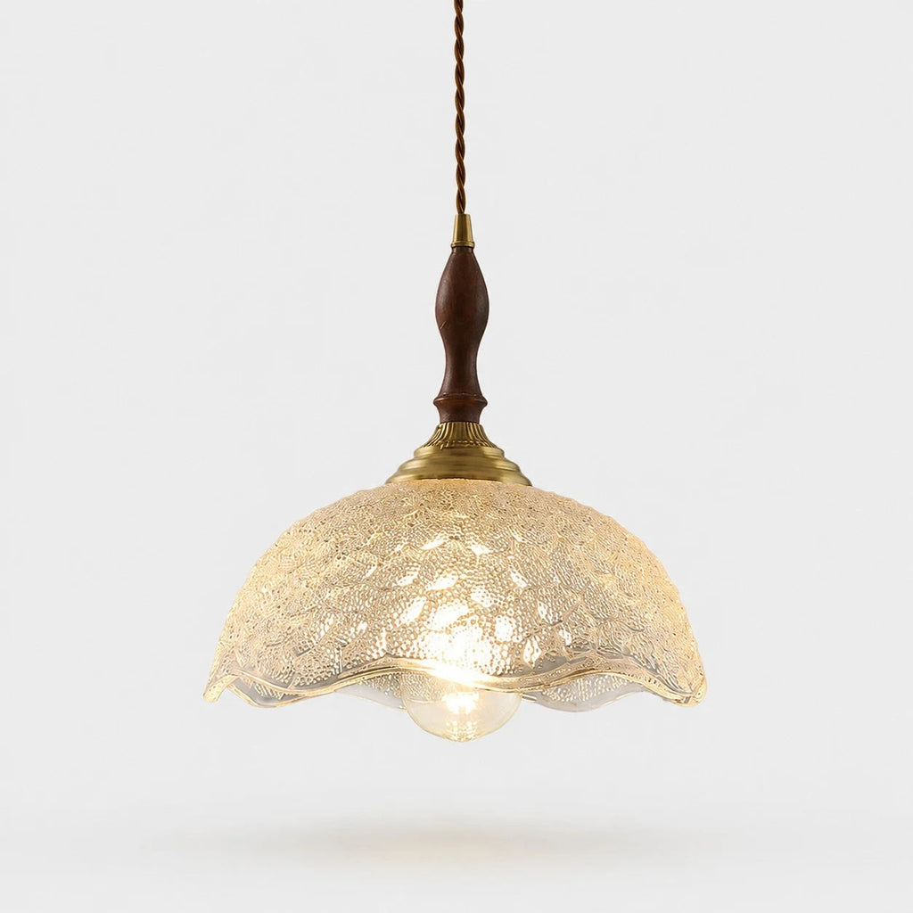 Vintage pendel i bølgekantet glas | Souliia