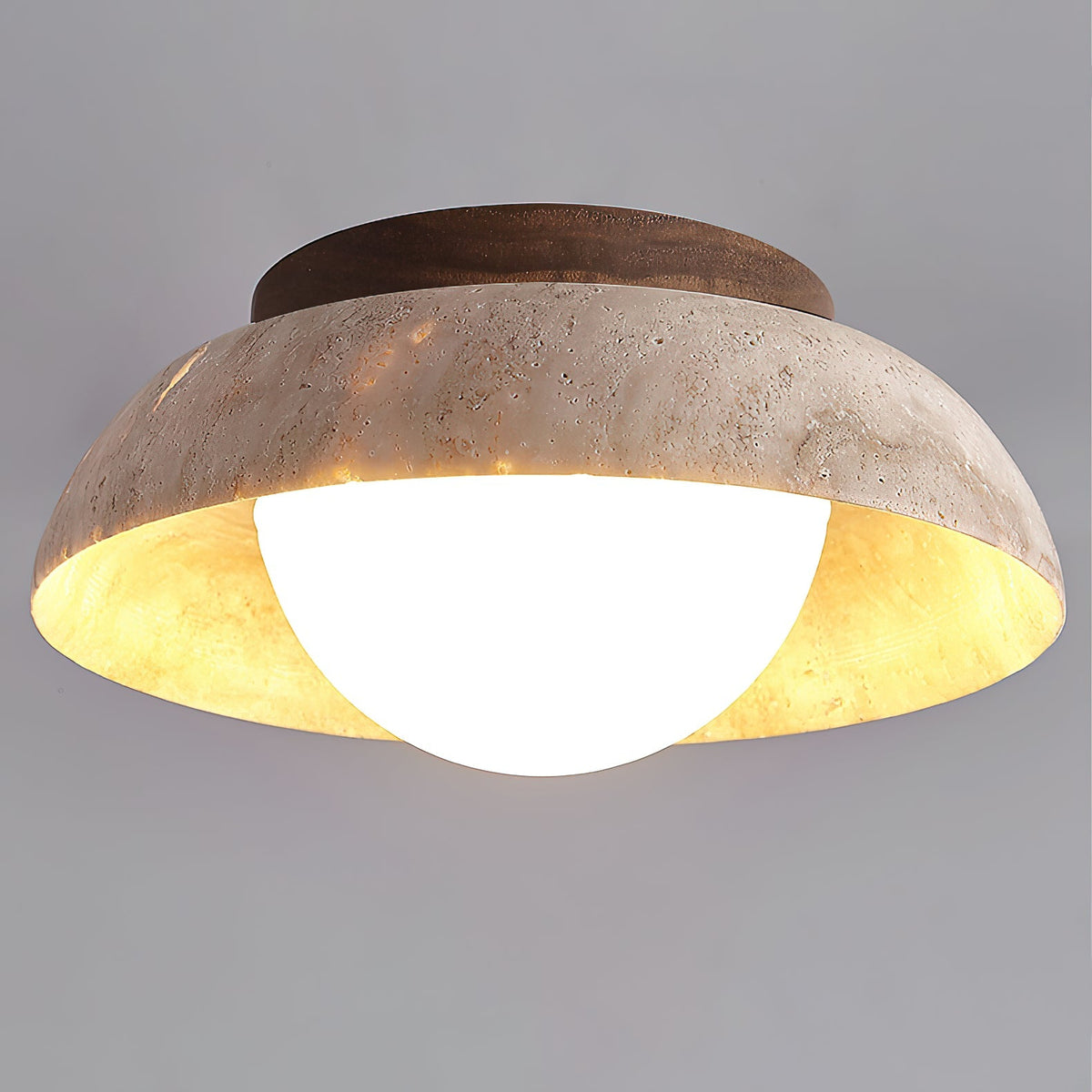 Lampada da soffitto Piedra in travertino | Souliia
