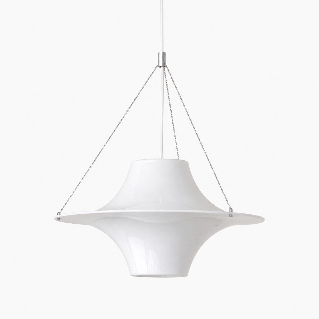 Saebery UFO Pendant Light - White Metal and Acrylic Saucer Pendant Lamp for Bedroom and Dining Room | Souliia