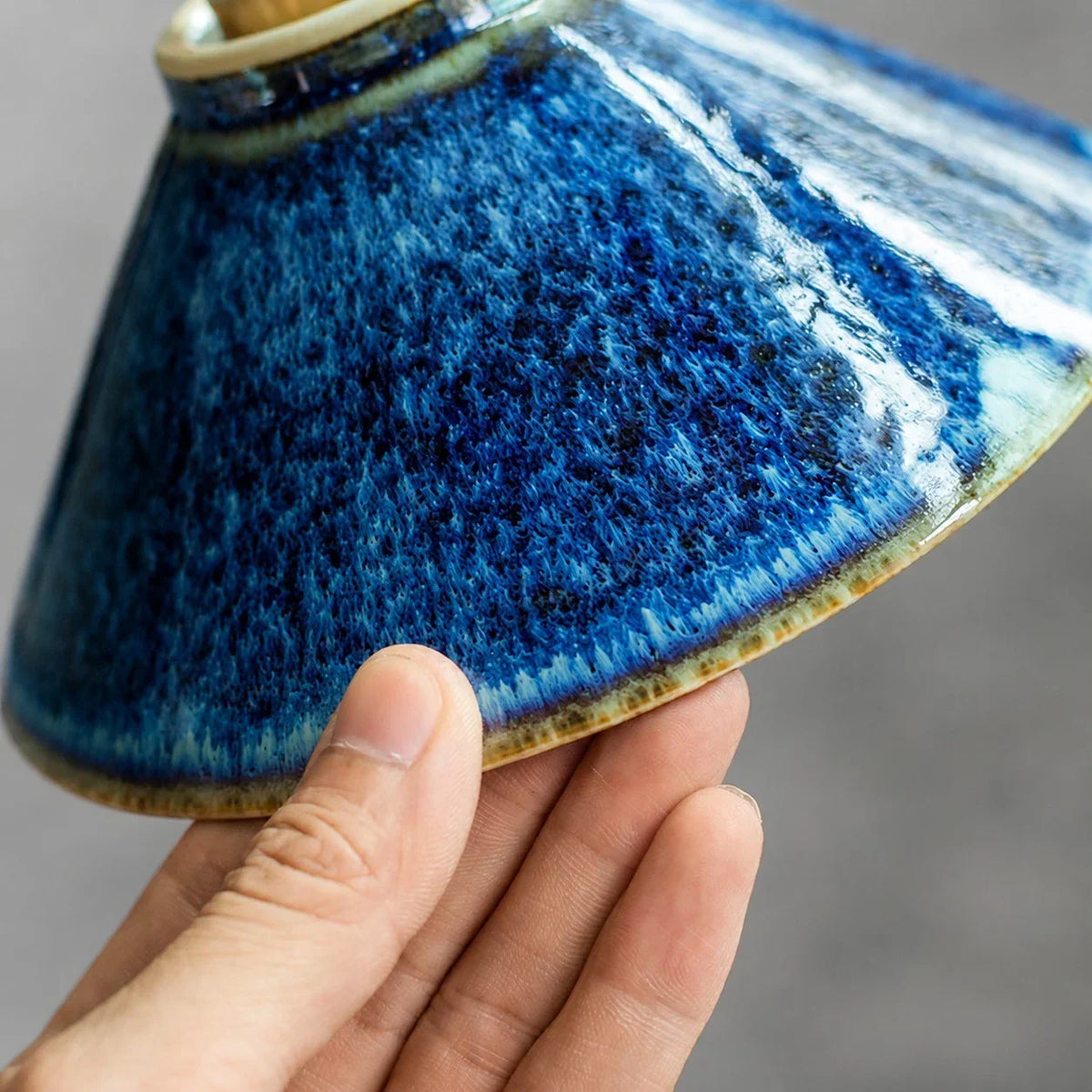 Lampada a sospensione vintage in ceramica smaltata a forno per sala da tè | Souliia