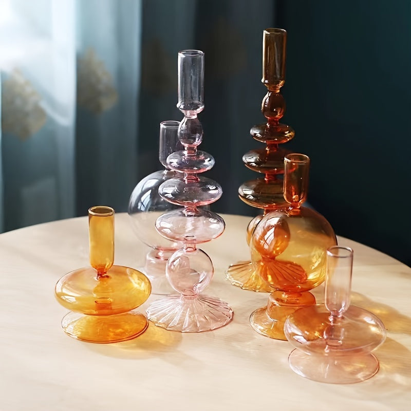 Auravine Glass Vase & Candle Holder — Sculptural, Minimalist Profile