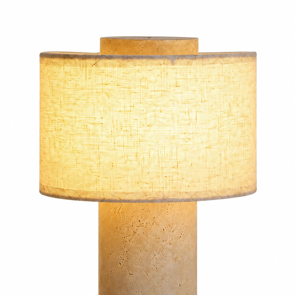 Travertine Stone Rechargeable Touch Table Lamp | Souliia