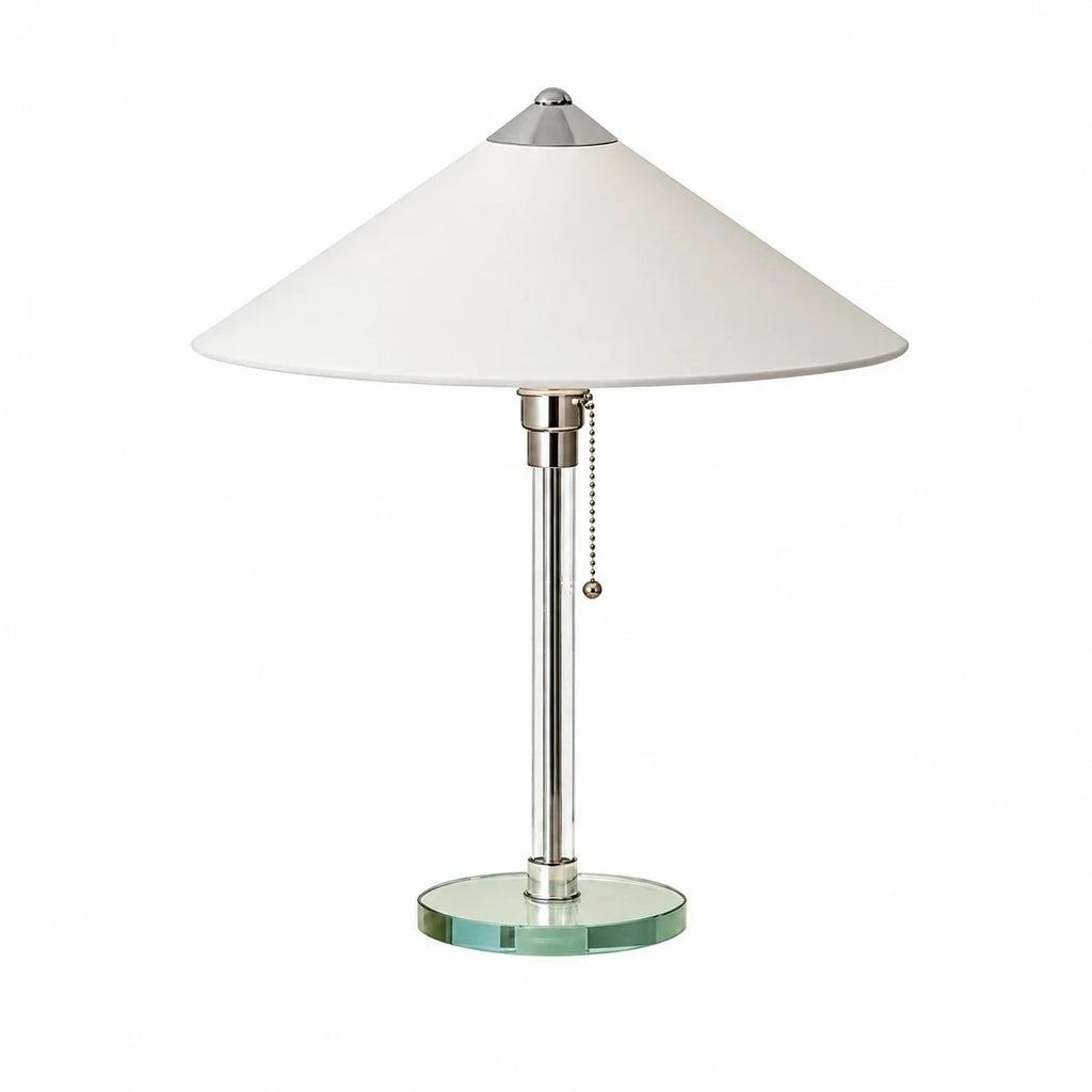 Minimalistisk bordlampe med snedækket bjergmotiv | Souliia