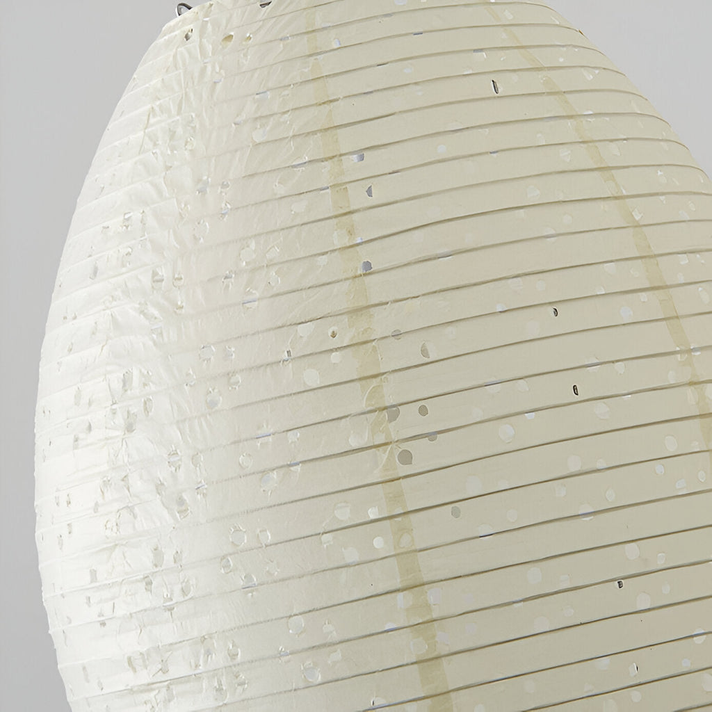 Traditionelle Japandi Wabi-Sabi Elliptische Papier-Pendelleuchte | Souliia