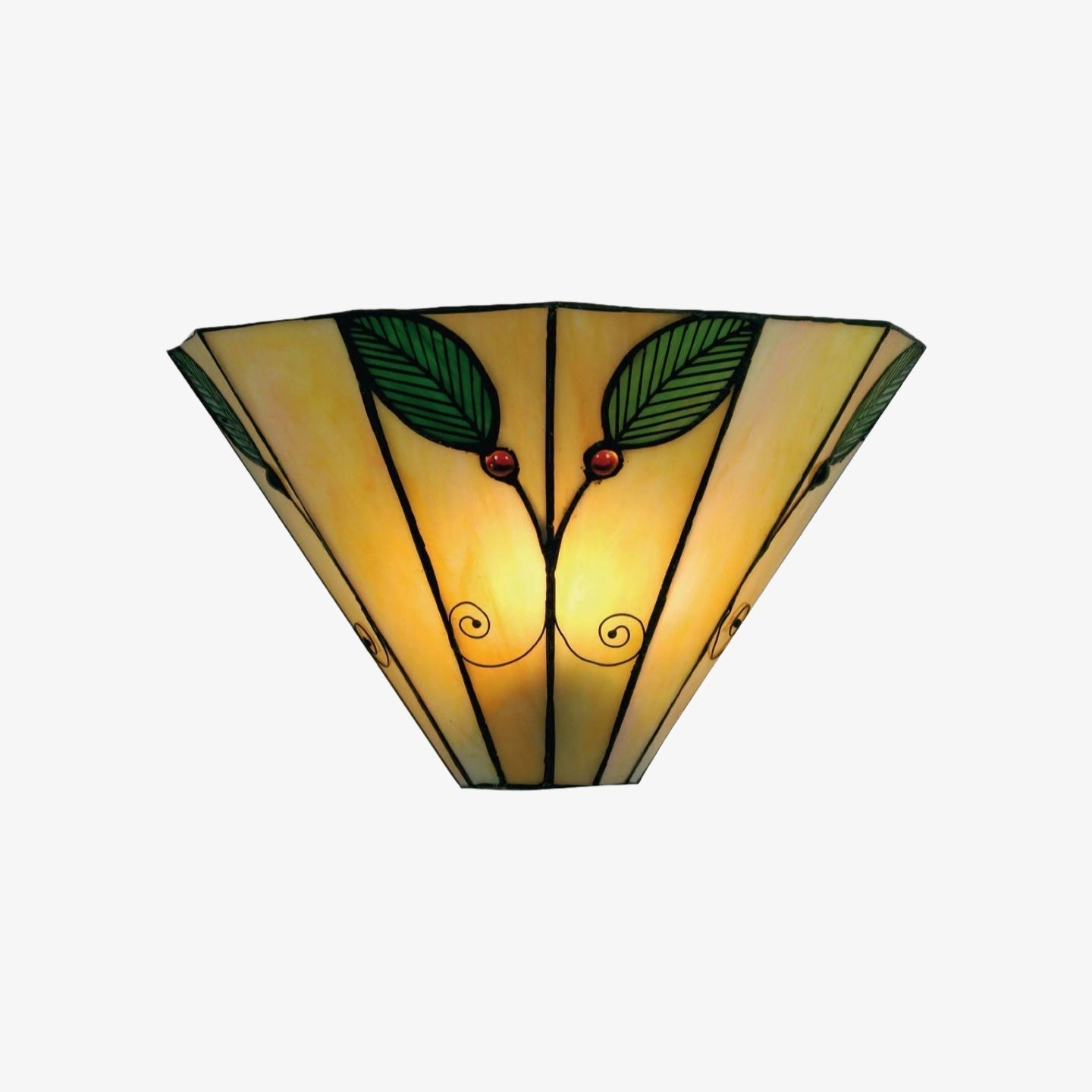 TiffStar Jugendstil Blattmotiv Tiffany Wandleuchte - Vintage-inspirierte Akzentbeleuchtung für Flur und Wohnzimmer | Souliia